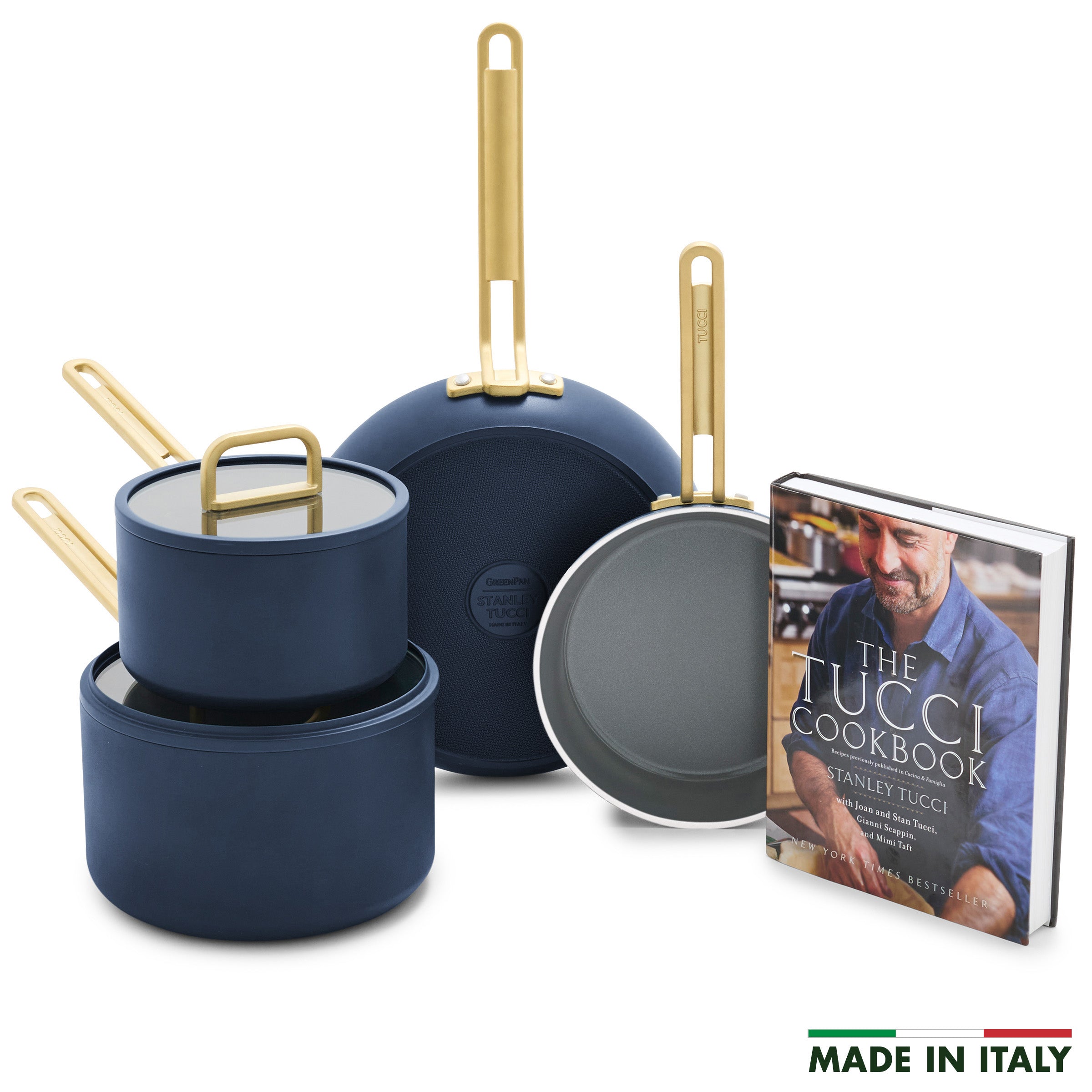 Stanley Tucci™ Ceramic Nonstick 6-Piece Cookware Set – Marino Blue