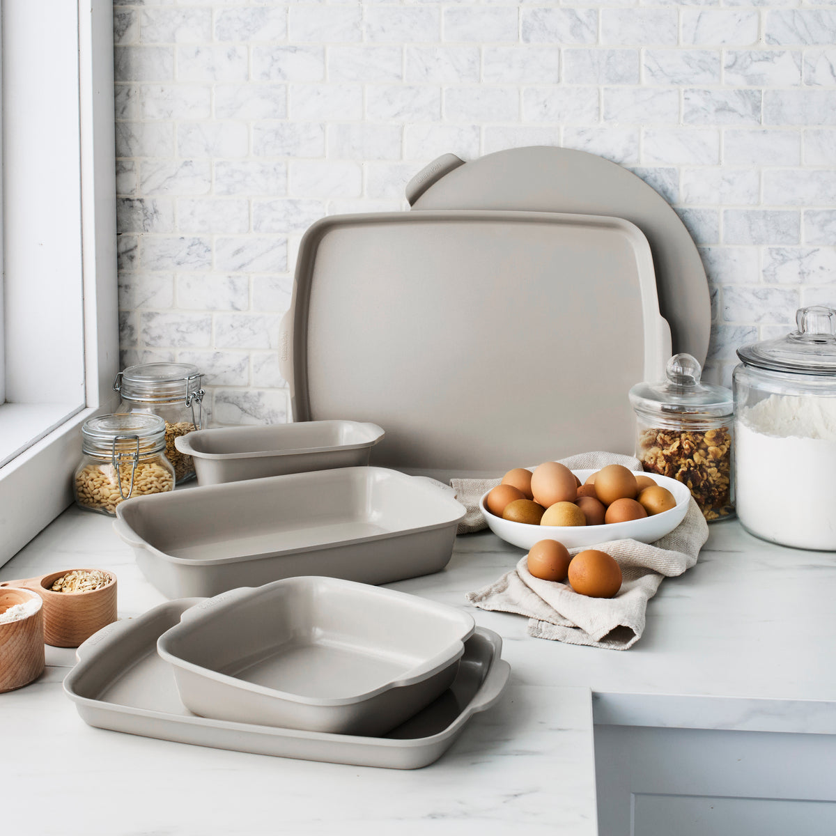 GreenPan Premiere Ovenware Ceramic Nonstick 6-Piece Set | Taupe