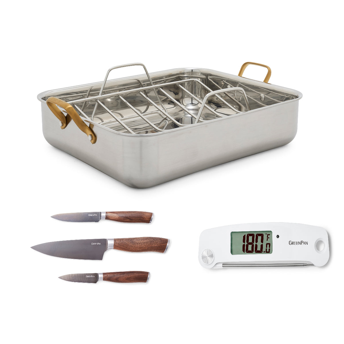 Roasting Bundle - Reserve Roaster, Premiere Knife Set & Accuread Thermometer